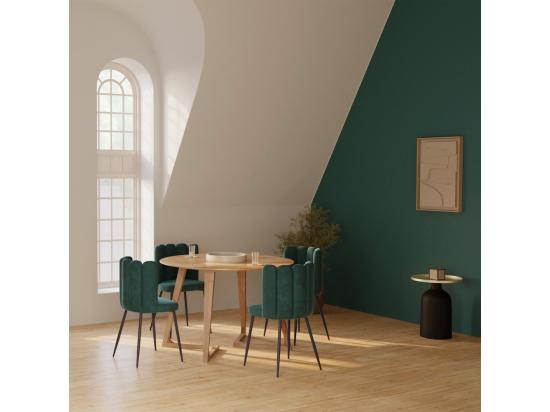 Vente Unique Table D'appoint Ronde En Métal Noir Et Laiton D45 Cm - Lyne