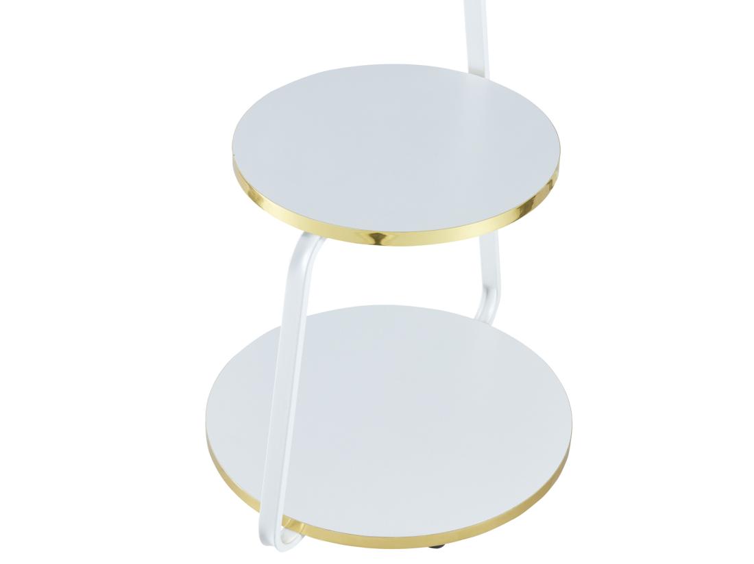 vente unique Table d'appoint Sipoo à 3 niveaux 74 x 46 x 37 cm blanc / doré [en.casa]