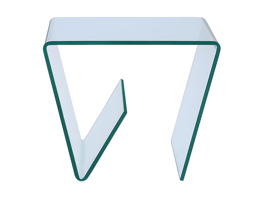 Vente Unique Table D'appoint ZENIA - Verre Trempé Courbé