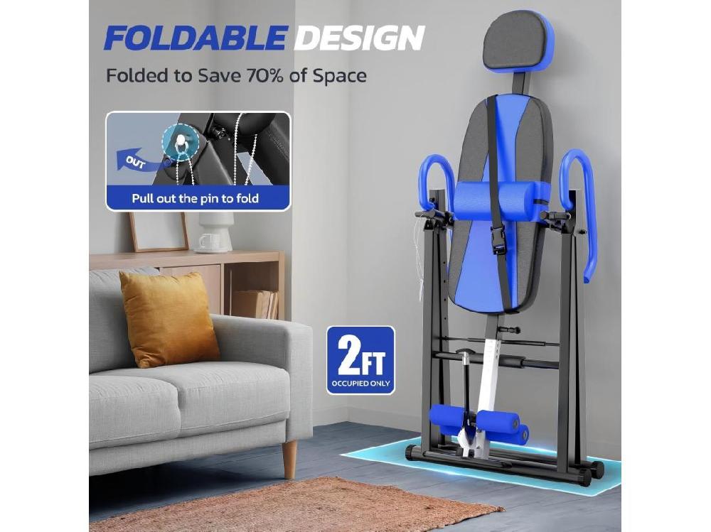 Vente Unique Table D'inversion De Musculation Pliable Entraîneur De Gravité Charge Max. 136 Kg Pour Taille De L'utilisateur 150 à 195CM