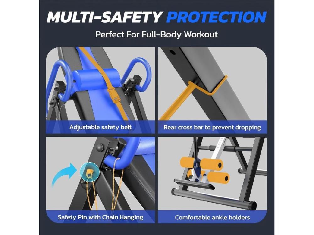 Vente Unique Table D'inversion De Musculation Pliable Entraîneur De Gravité Charge Max. 136 Kg Pour Taille De L'utilisateur 150 à 195CM