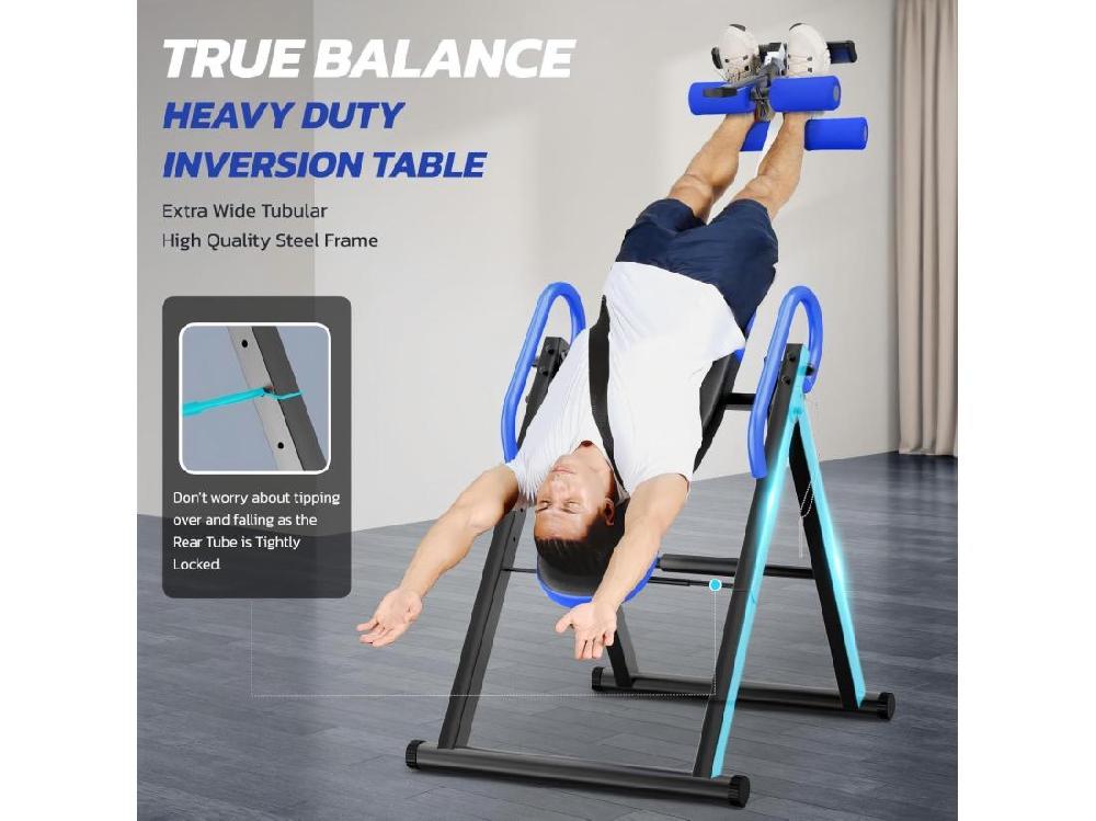 vente unique Table d'inversion de musculation pliable entraîneur de gravité charge max. 136 Kg pour taille de l'utilisateur 150 à 195CM