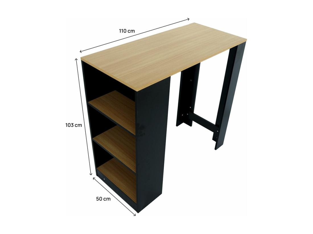 Vente Unique Table De Bar "Barth" - 110 Cm X 50 X 103 5 Cm - Noir