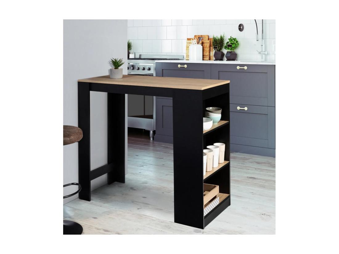 Vente Unique Table De Bar "Barth" - 110 Cm X 50 X 103 5 Cm - Noir