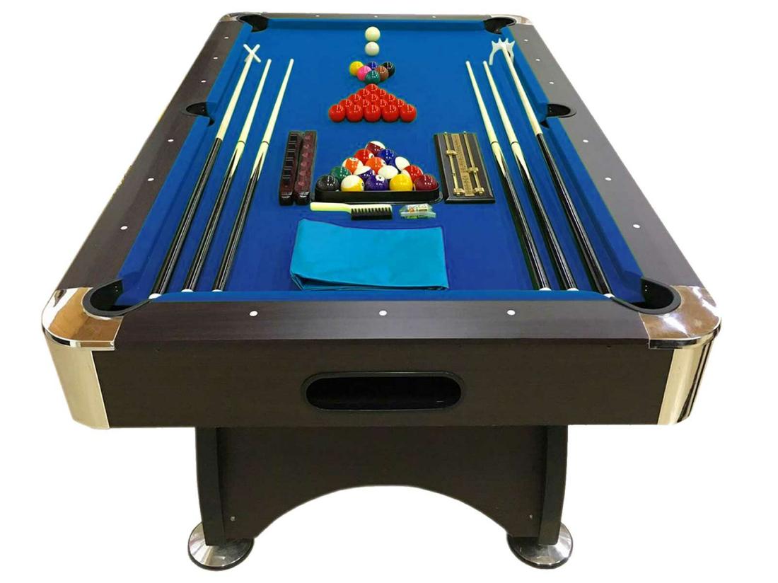 Vente Unique Table De Billard 7 Pieds Complet D’accessoires – Iron Blue