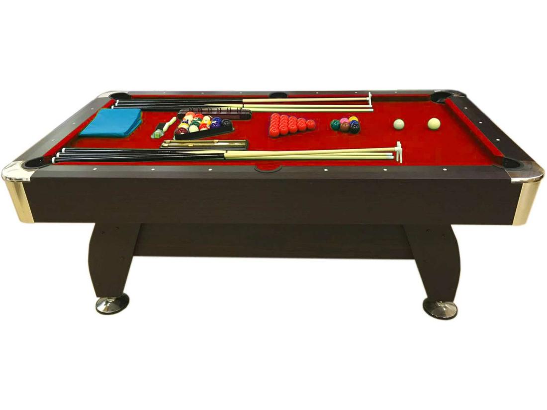 Vente Unique Table De Billard 7 Pieds Complet D’accessoires – Iron Red