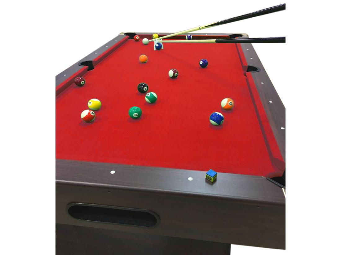 Vente Unique Table De Billard 7 Pieds Complet D’accessoires – Iron Red