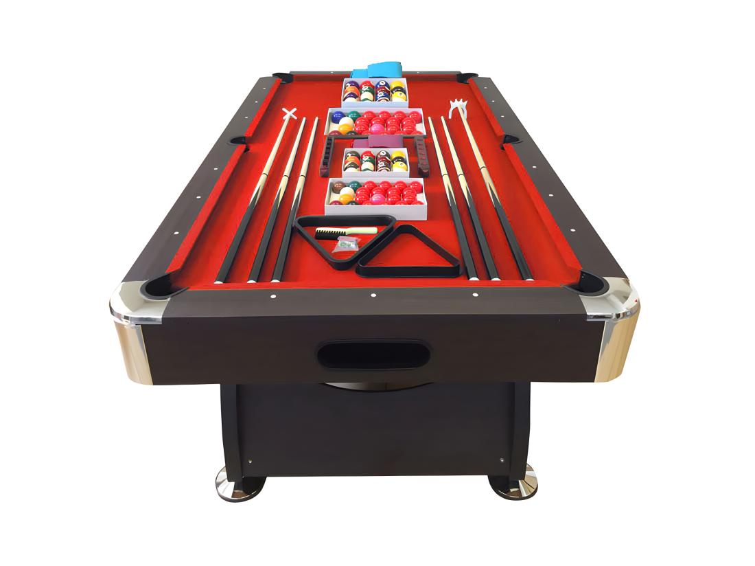 Vente Unique Table De Billard 8 Pieds Avec Banquette Conteneurs – Viper Red