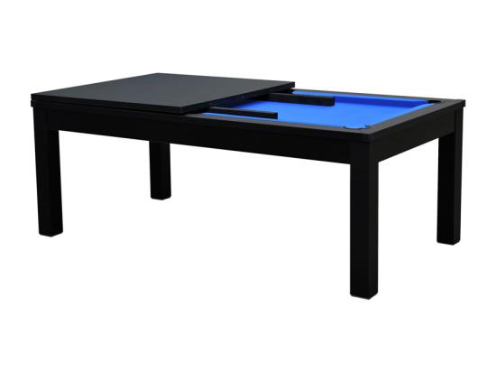 Vente Unique Table De Billard Convertible Noire Tapis Bleu - Eddie