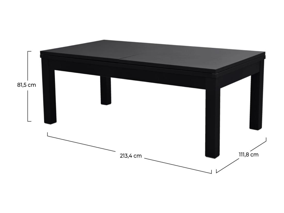 Vente Unique Table De Billard Convertible Noire Tapis Bleu - Eddie