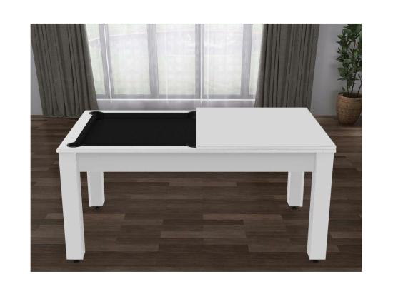 Vente Unique Table De Billard Convertible "Ohio" 185cm Blanc & Noir