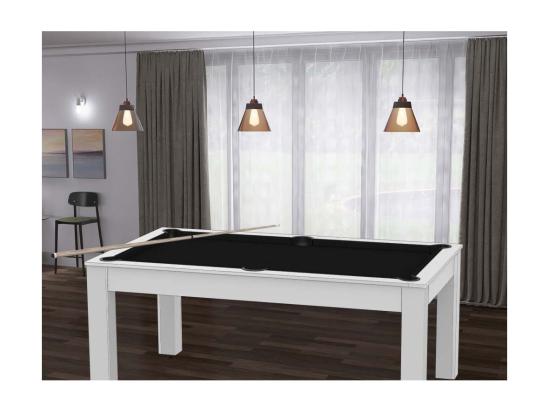 Vente Unique Table De Billard Convertible "Ohio" 185cm Blanc & Noir