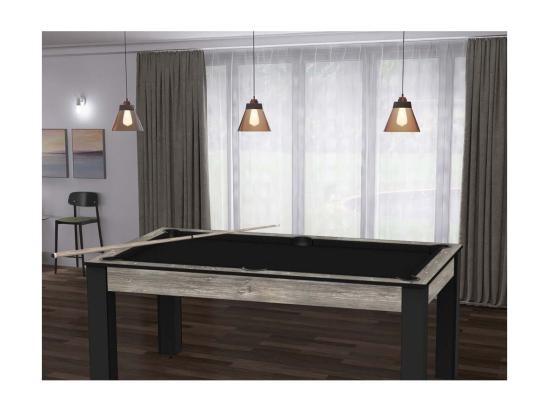 Vente Unique Table De Billard Convertible "Ohio" 185cm Noir & Gris