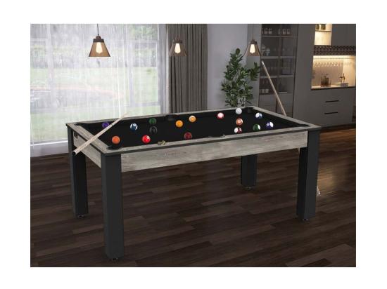 Vente Unique Table De Billard Convertible "Ohio" 185cm Noir & Gris