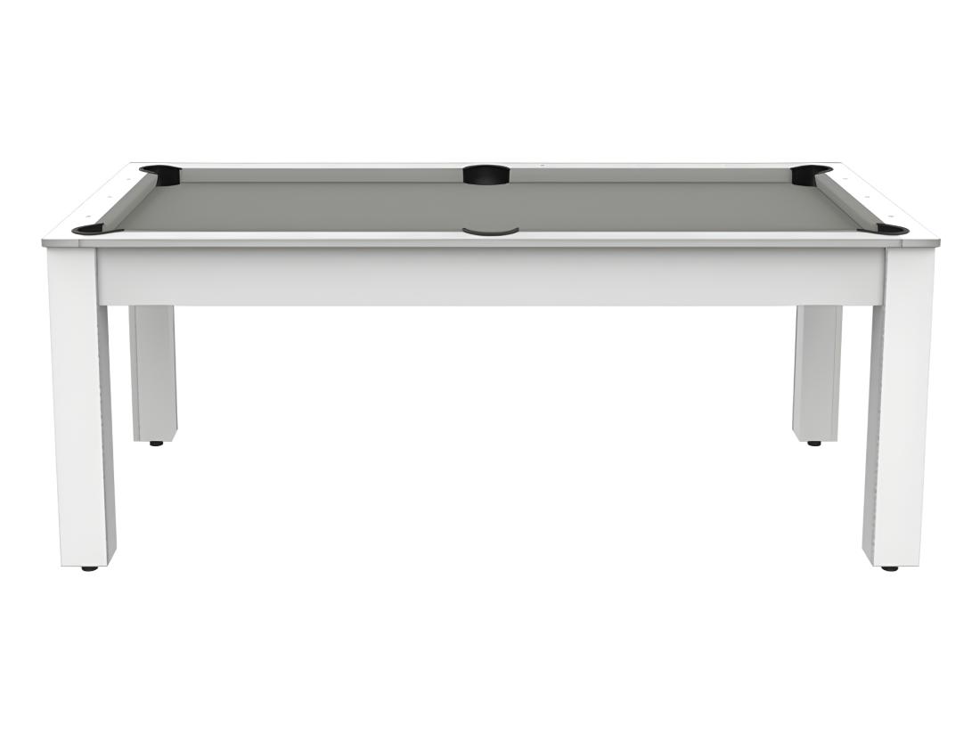 Vente Unique Table De Billard Convertible "Oregon" 213cm Blanc & Gris
