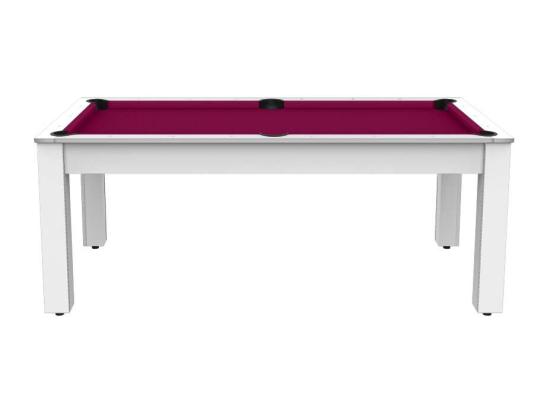 Vente Unique Table De Billard Convertible "Oregon" 213cm Blanc & Prune