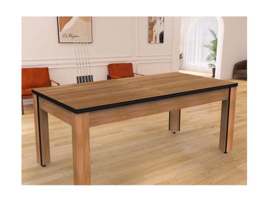 vente unique Table de Billard Convertible "Oregon" 213cm Hêtre & Noir