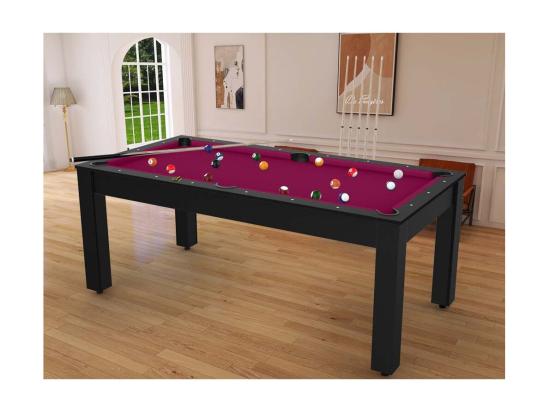 Vente Unique Table De Billard Convertible "Oregon" 213cm Noir & Prune