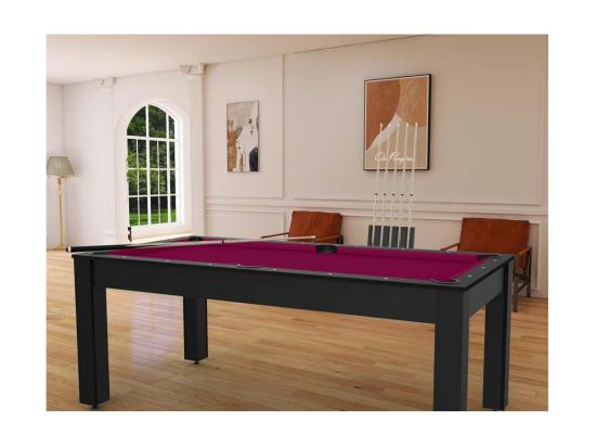 Vente Unique Table De Billard Convertible "Oregon" 213cm Noir & Prune