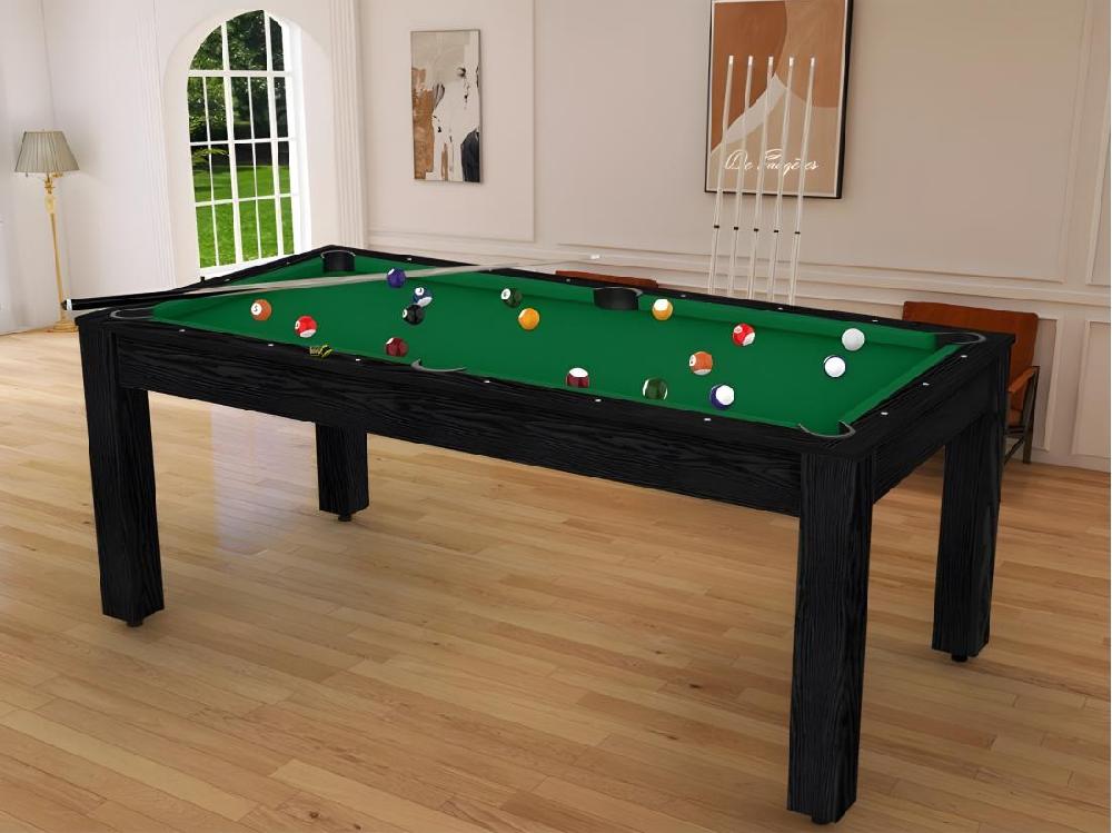 Vente Unique Table De Billard Convertible "Oregon" 213cm Noir & Vert