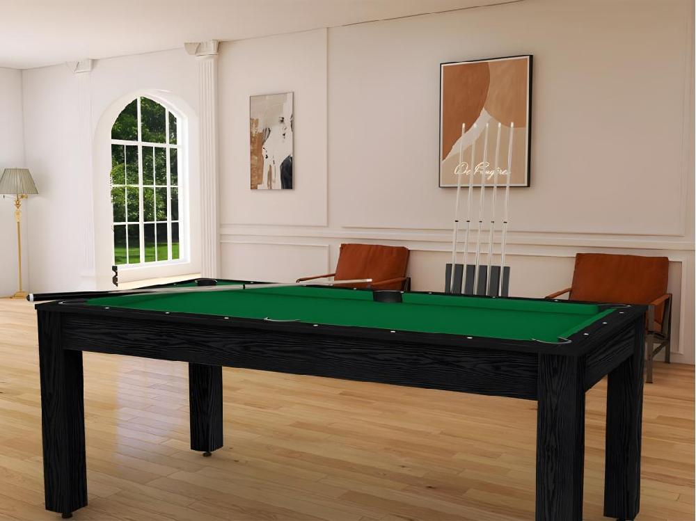 Vente Unique Table De Billard Convertible "Oregon" 213cm Noir & Vert