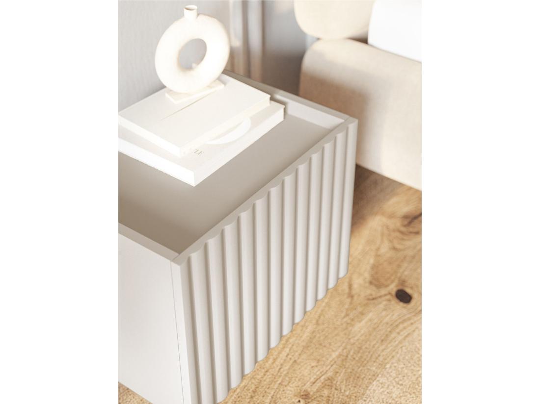 Vente Unique Table De Chevet Suspendue - 48 Cm - Grège - FIORRA