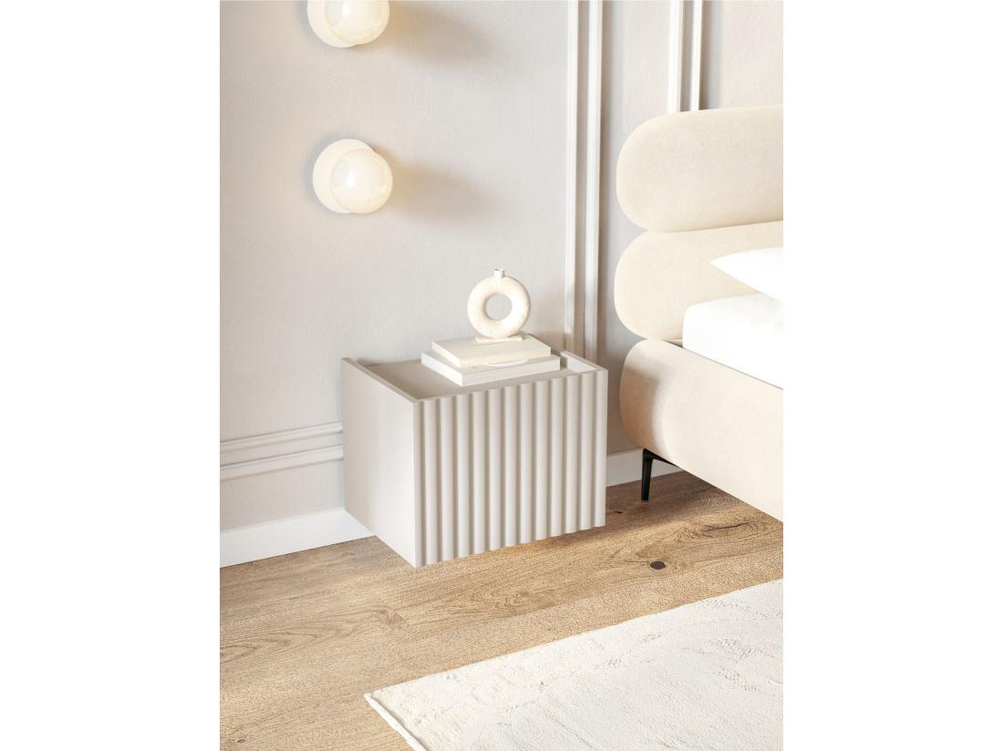 vente unique Table de chevet suspendue - 48 cm - grège - FIORRA