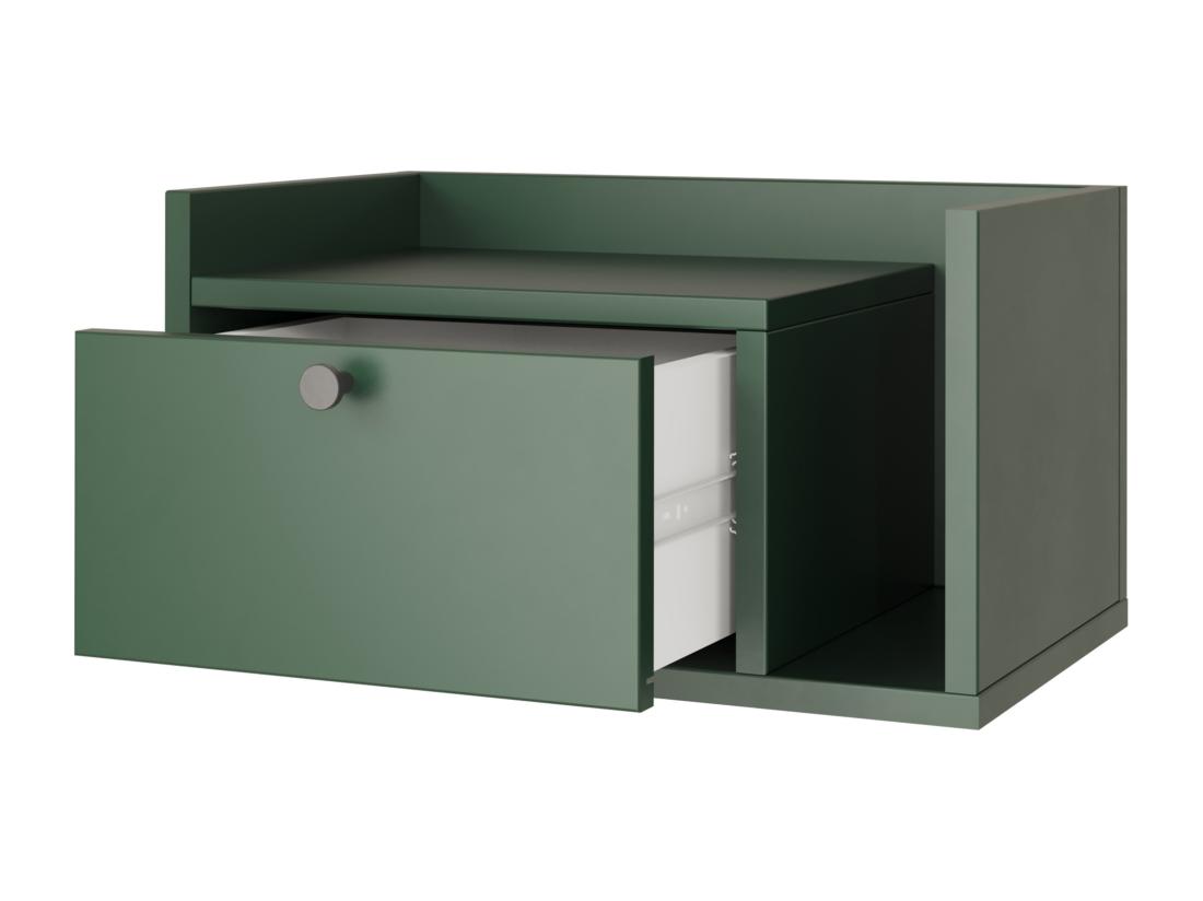 Vente Unique Table De Chevet WENA Montage Mural Avec Tiroir Et étagère à Droite Aura 50x27x35 Cm Vert
