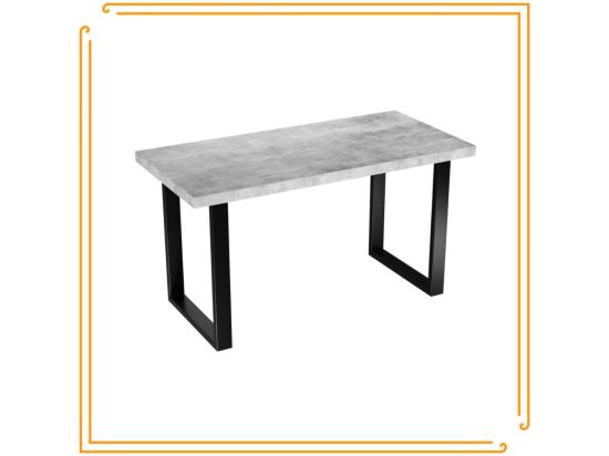 Vente Unique Table De Cuisine Pour Salle à Manger Loft Couleur Béton Clair Avec Pieds Noirs