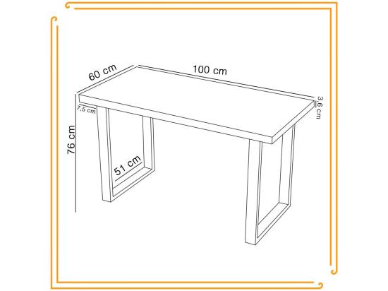 Vente Unique Table De Cuisine Pour Salle à Manger Loft En Bois Foncé Avec Pieds Noirs