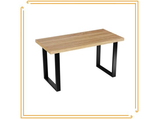 Vente Unique Table De Cuisine Pour Salle à Manger Loft En Chêne Sonoma Avec Pieds Noirs