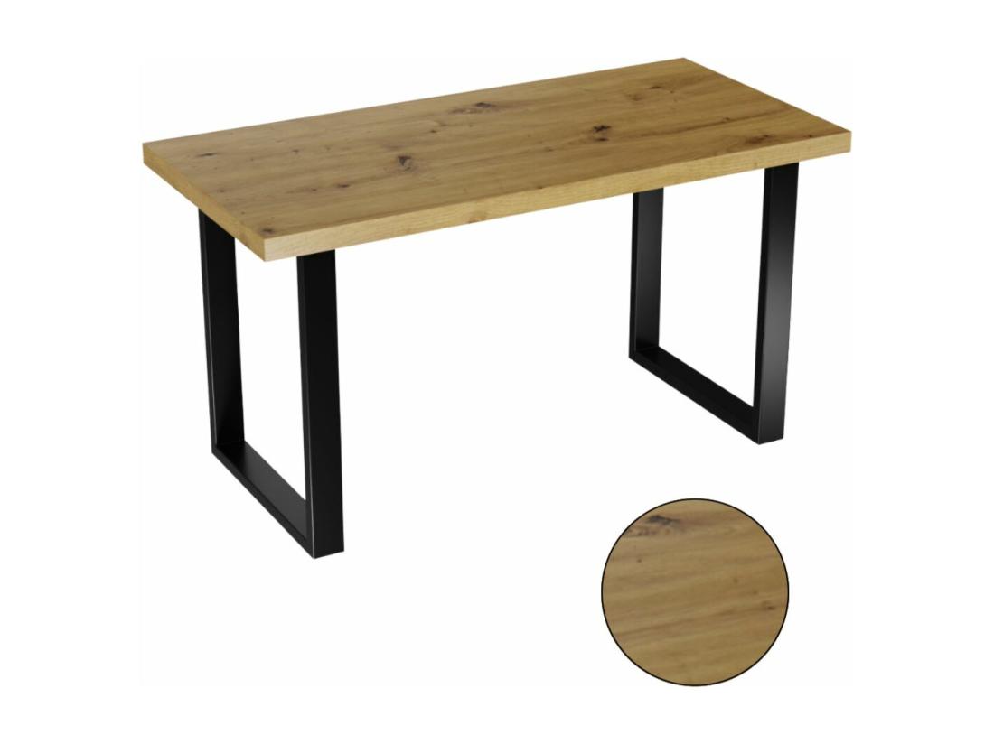 vente unique Table de cuisine pour salle à manger Loft en chêne Artisna avec pieds noirs