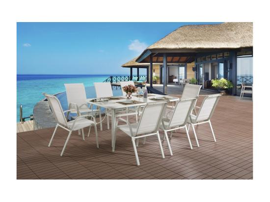 Vente Unique Table De Jardin "Cordoba" - Phoenix - 8 Places - Blanc
