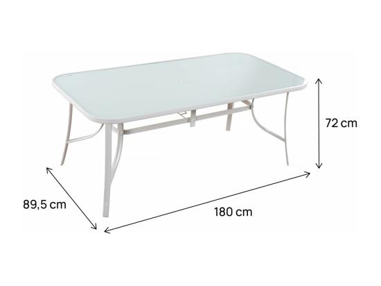 vente unique Table de jardin "Cordoba" - Phoenix - 8 places - Blanc