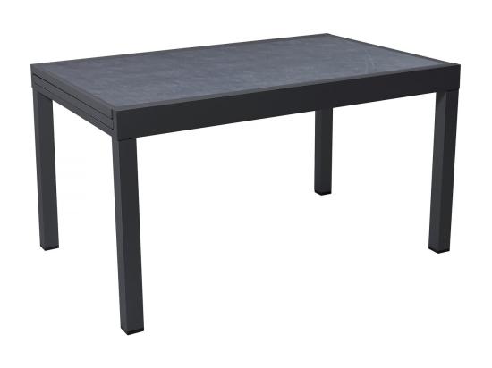 vente unique Table de jardin en aluminium extensible "Lagos" - 140/280 x 90 x 76 cm - Noir