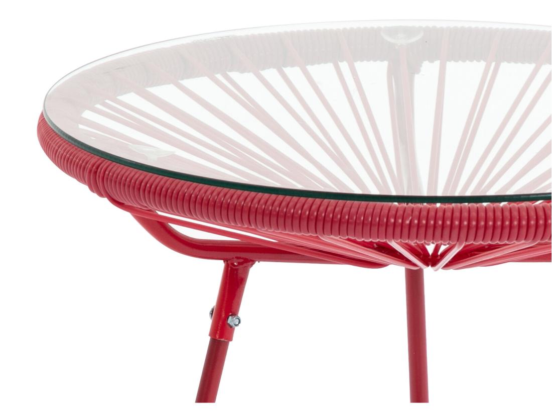 Vente Unique Table De Jardin En Fils De Résine Tressés - Terracotta - ALIOS III De MYLIA