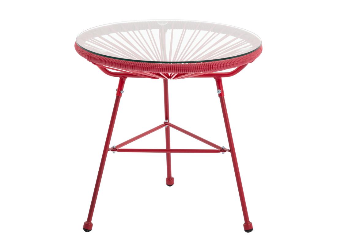 vente unique Table de jardin en fils de résine tressés - Terracotta - ALIOS III de MYLIA