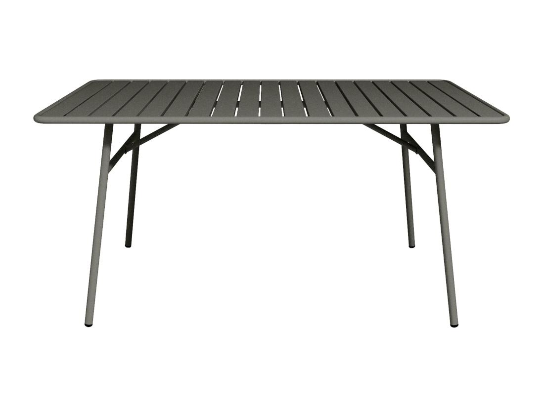 Vente Unique Table De Jardin L.160 Cm En Métal - Gris Anthracite - MIRMANDE De MYLIA