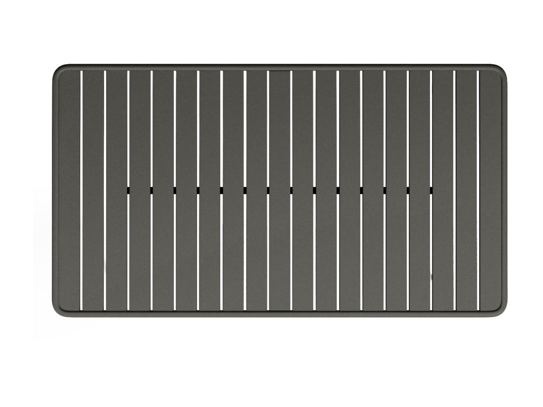 Vente Unique Table De Jardin L.160 Cm En Métal - Gris Anthracite - MIRMANDE De MYLIA