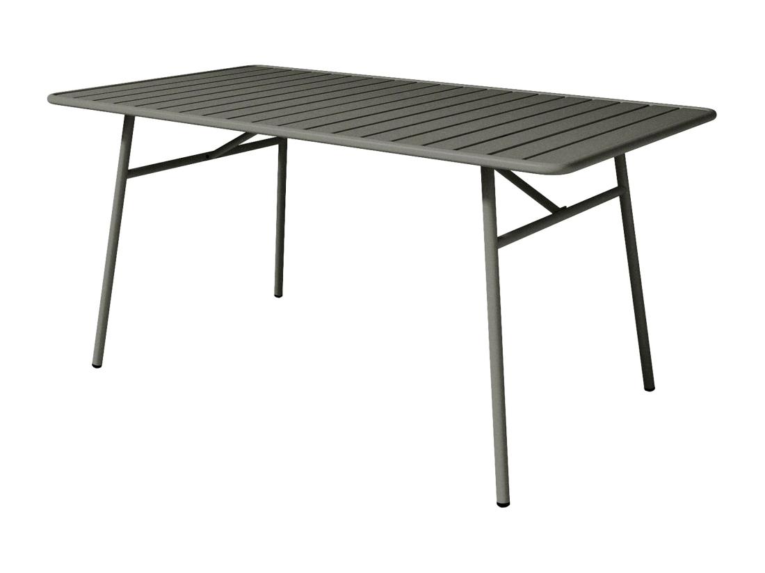 vente unique Table de jardin L.160 cm en métal - Gris anthracite - MIRMANDE de MYLIA