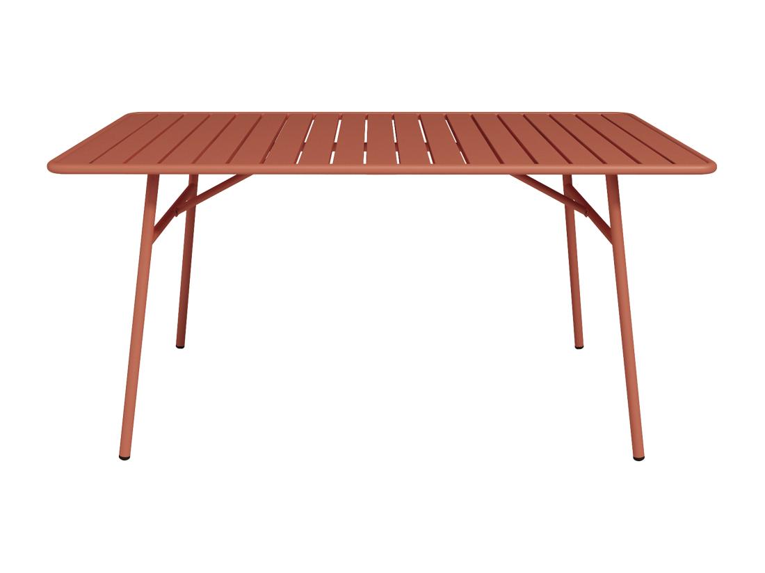 Vente Unique Table De Jardin L.160 Cm En Métal - Terracotta - MIRMANDE De MYLIA