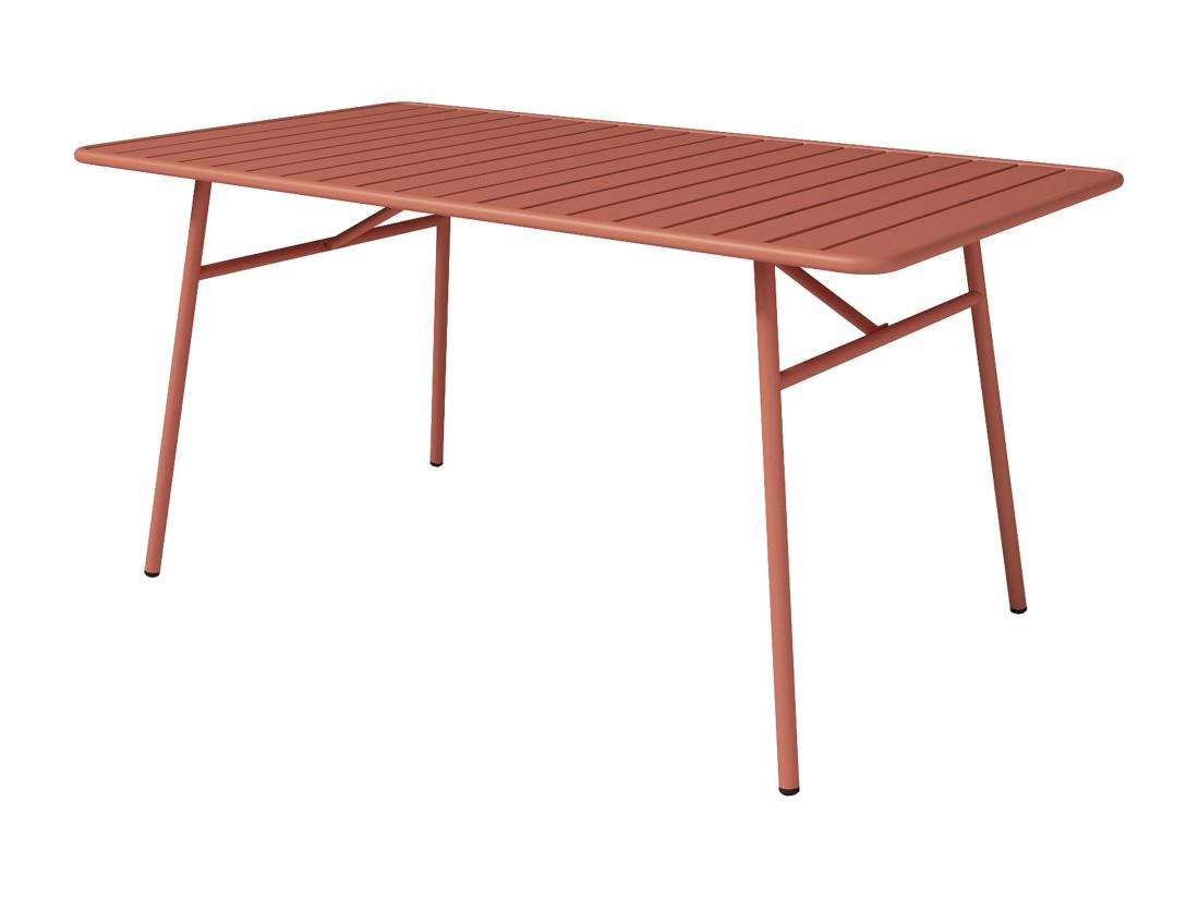 vente unique Table de jardin L.160 cm en métal - Terracotta - MIRMANDE de MYLIA