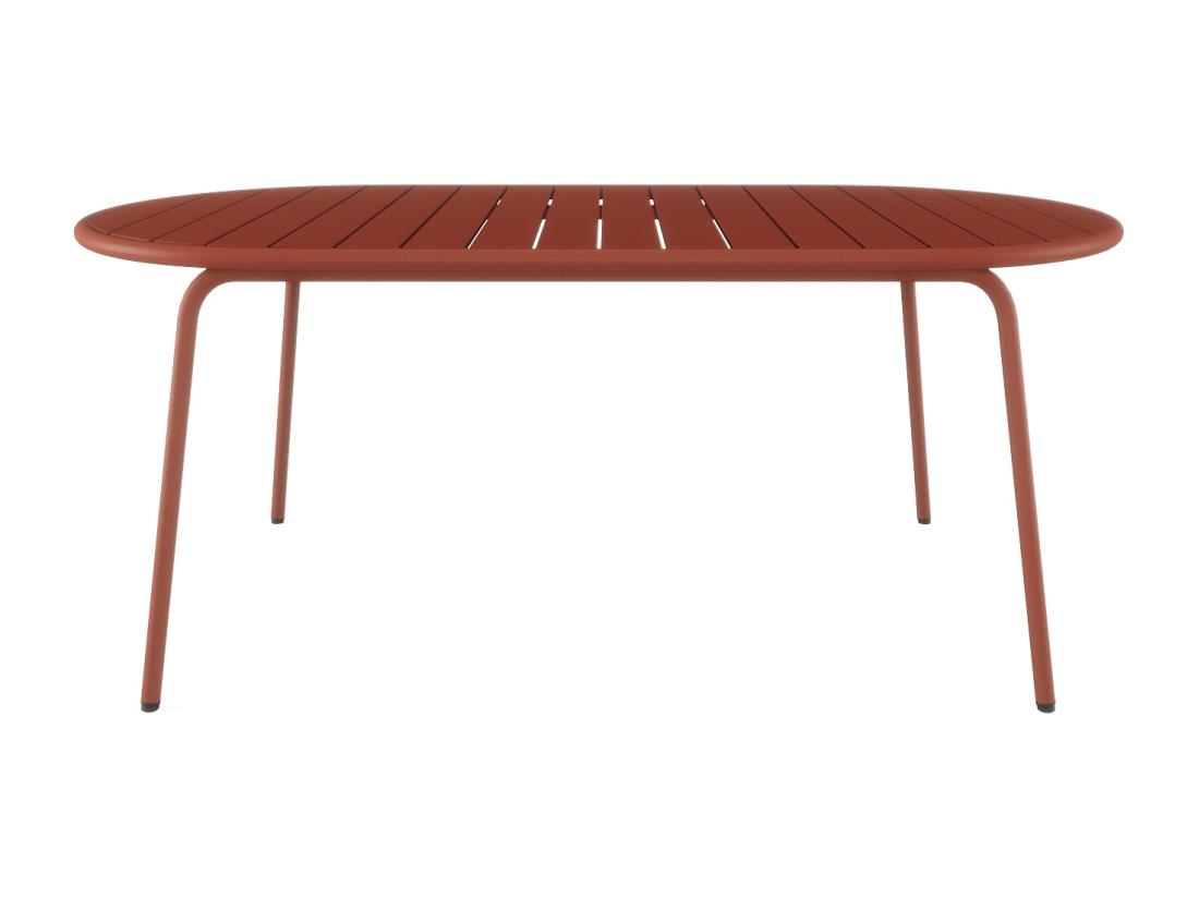 Vente Unique Table De Jardin Ovale L.180 Cm En Métal - Terracotta - MONTEFARO De MYLIA