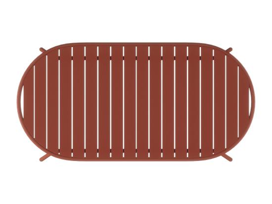 Vente Unique Table De Jardin Ovale L.180 Cm En Métal - Terracotta - MONTEFARO De MYLIA