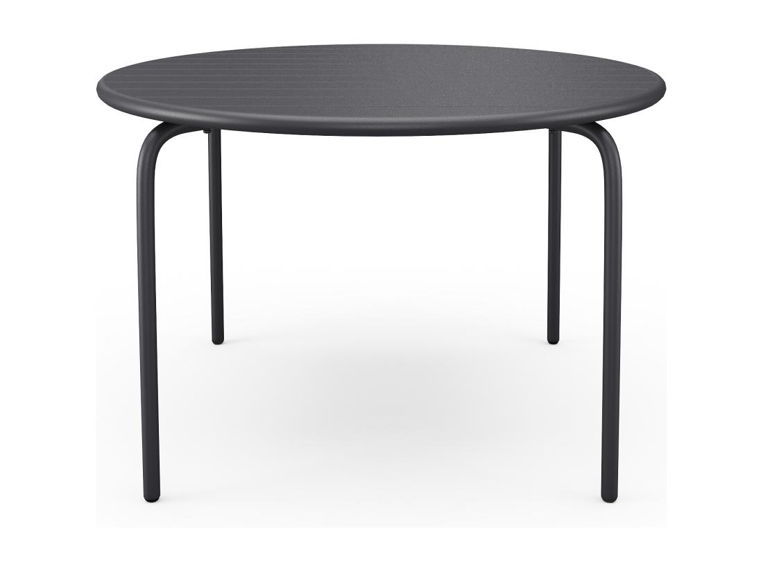 Vente Unique Table De Jardin Ronde D.110 Cm En Métal - Gris Anthracite - MIRMANDE De MYLIA