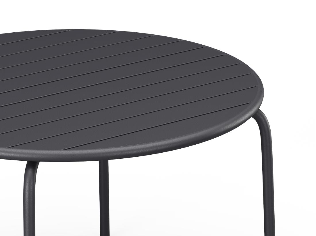 Vente Unique Table De Jardin Ronde D.110 Cm En Métal - Gris Anthracite - MIRMANDE De MYLIA