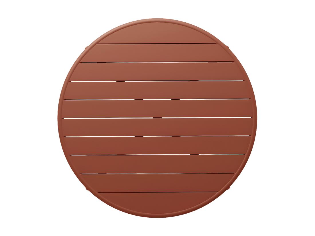 Vente Unique Table De Jardin Ronde D.110 Cm En Métal - Terracotta - MIRMANDE De MYLIA