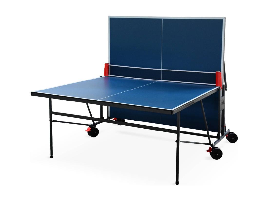 Vente Unique Table De Ping Pong INDOOR Bleue. Avec 2 Raquettes Et 3 Balles. Utilisation Intérieure + Housse En PVC