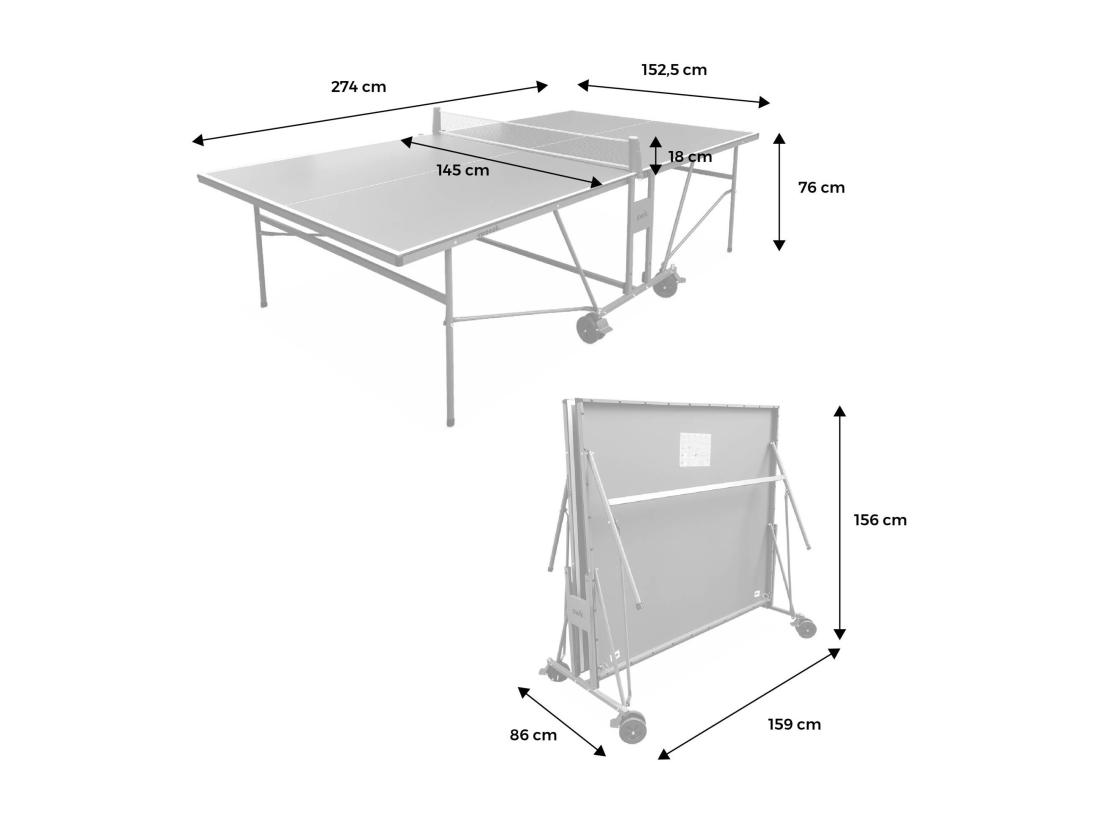 Vente Unique Table De Ping Pong INDOOR Bleue - Table Pliable Avec 2 Raquettes Et 3 Balles. Pour Utilisation Intérieure. Sport Tennis De Table