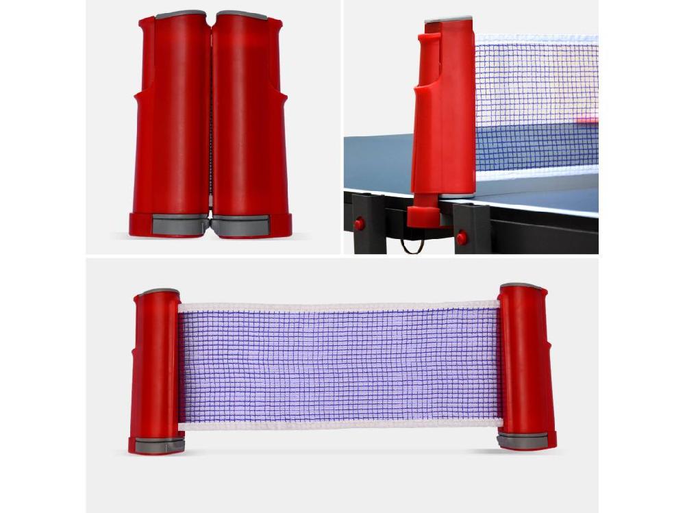 Vente Unique Table De Ping Pong INDOOR Bleue - Table Pliable Avec 4 Raquettes Et 6 Balles. Pour Utilisation Intérieure. Sport Tennis De Table
